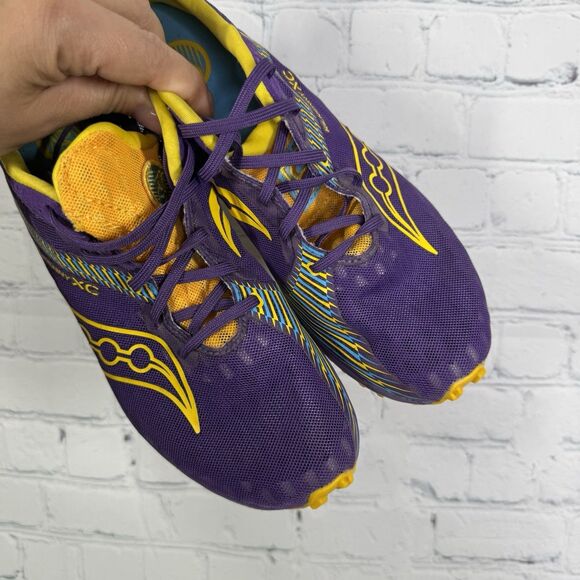 Saucony Kilkenny XC9 Spike Sneaker Women’s Size 8.5 Purple Yellow Running Shoes - Picture 11 of 15